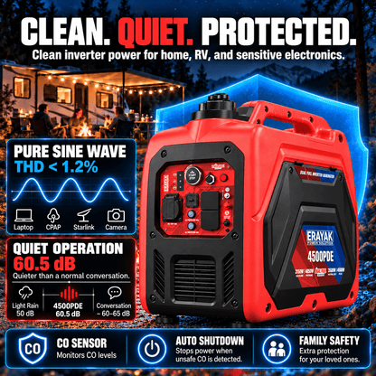 4500W Dual-Fuel Electric-Start Portable Inverter Generator