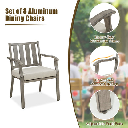 Azur Outdoor 8 Person Square Dining Set with Sunbrella® Cushions
