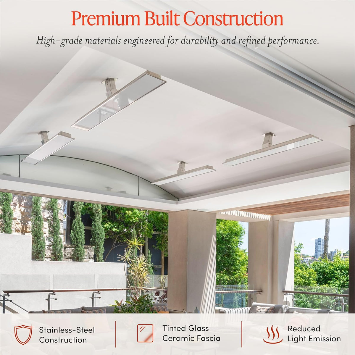 Bromic Platinum Smart Heat 2300W Electric Patio Heater - Radiant Infrared, 220V-240V, White Finish - BH0320007