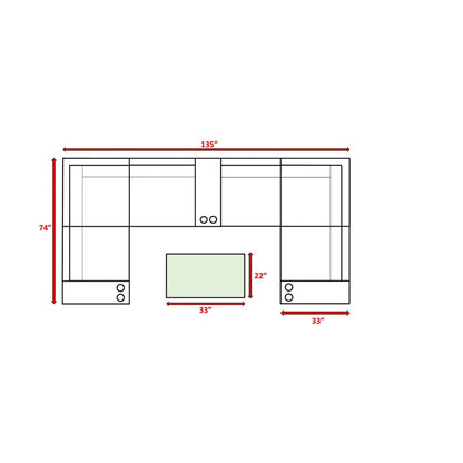 Fully Assembled 4-Seater Outdoor Modular Sectional Set