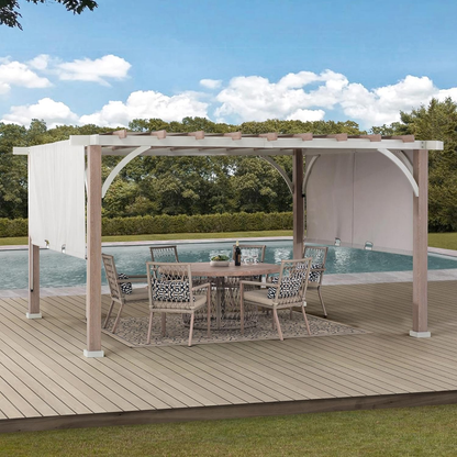 Sunjoy Outdoor Pergola 12 X 14 Ft. with Adjustable Sun Shade Canopy