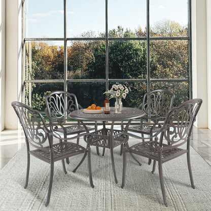 Black Aluminum Outdoor Patio Set – Complete Classic Garden Seating