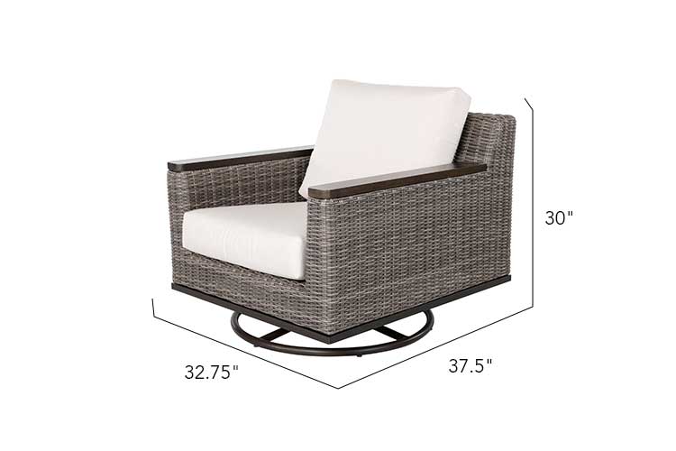 2 Beaufort Wicker Swivel Rocking Chair - Set of 2