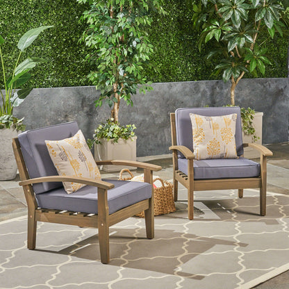 Peyton Outdoor Acacia Wood Club Chair – Deep Seating with Water‑Resistant Cushions