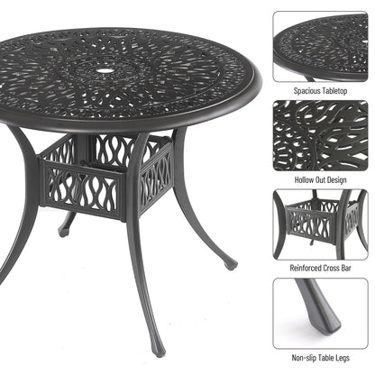 Black Aluminum Outdoor Patio Set – Complete Classic Garden Seating