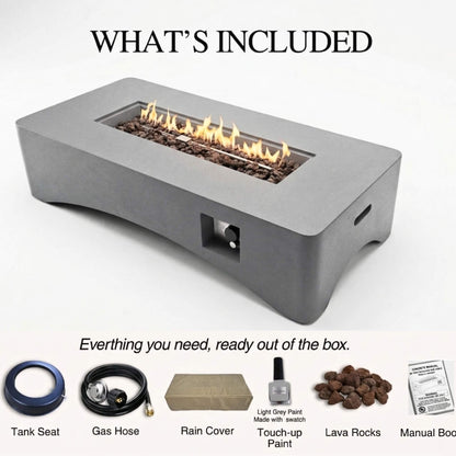Alora 56-Inch 50K BTU Outdoor Modern Propane Fire Pit Table