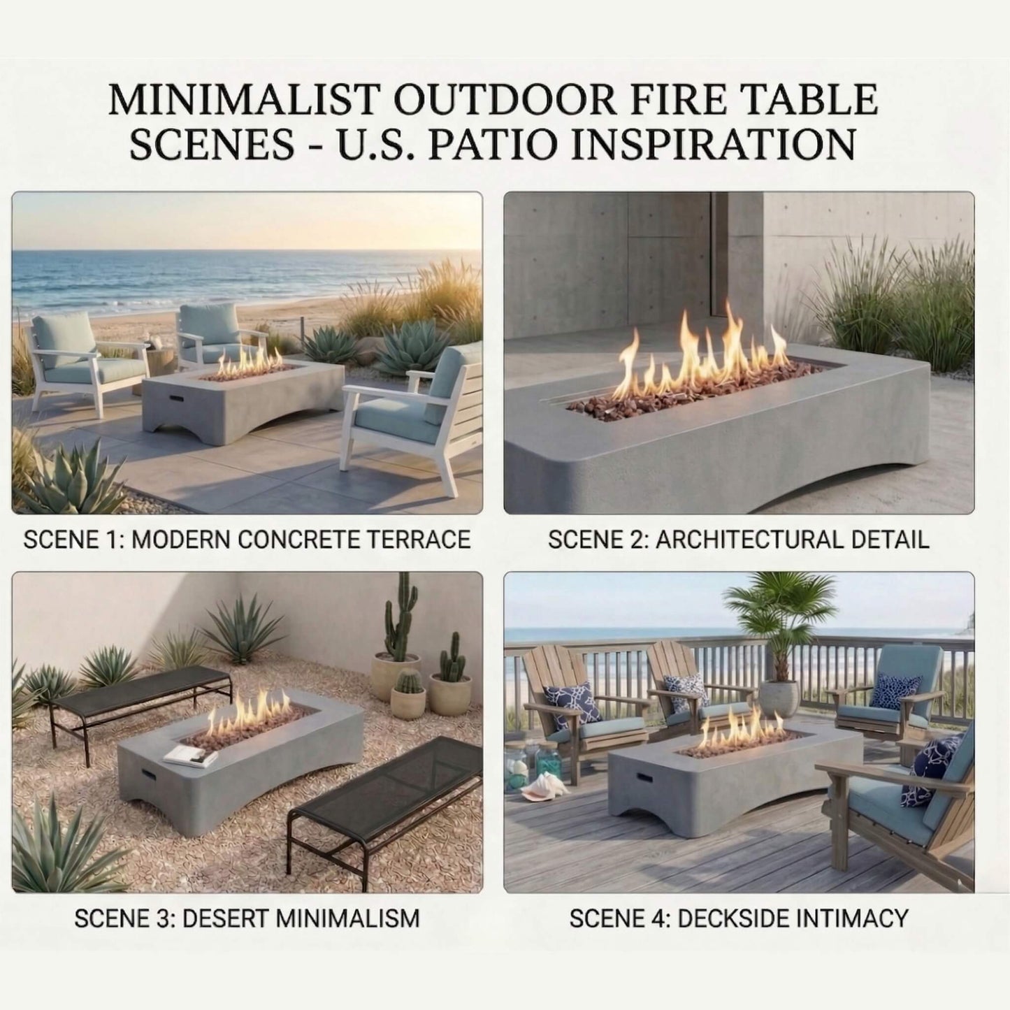 Alora 56-Inch 50K BTU Outdoor Modern Propane Fire Pit Table