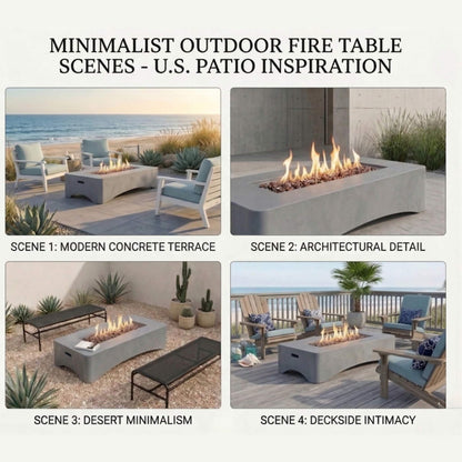Alora 56-Inch 50K BTU Outdoor Modern Propane Fire Pit Table