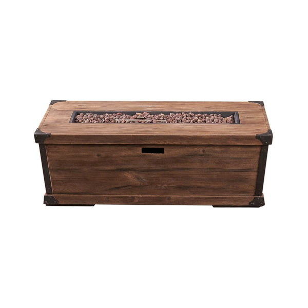Alora 56-Inch Outdoor 50K BTU Wood Pattern Rectangle Gas Burning Fire Pit
