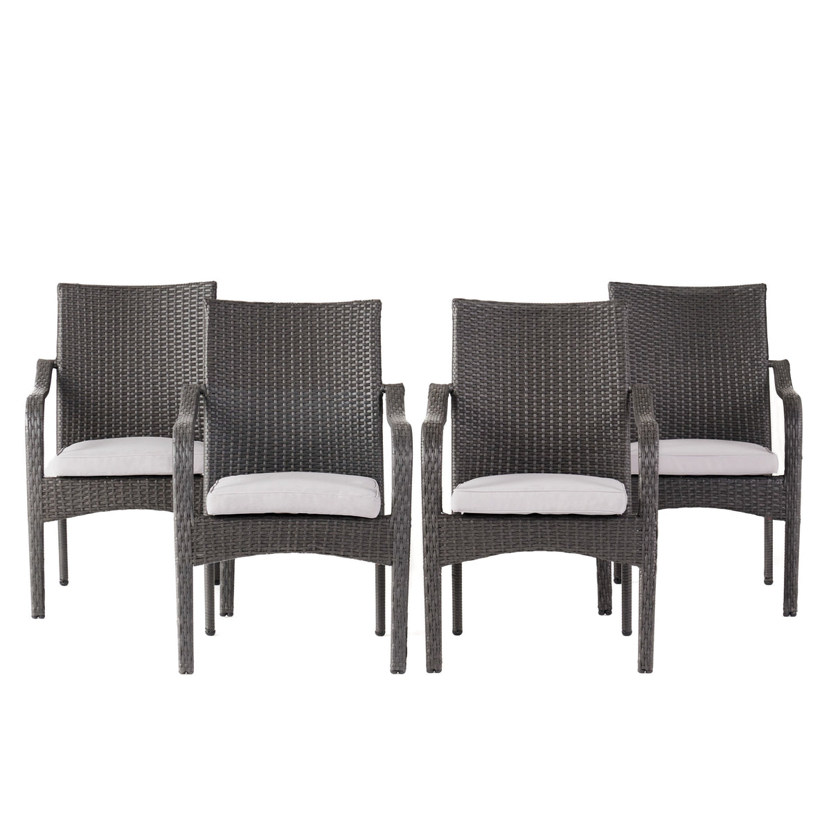 6‑Piece Outdoor Acacia Wood Dining Set with PE Rattan Chairs & Handwoven Rattan Legs