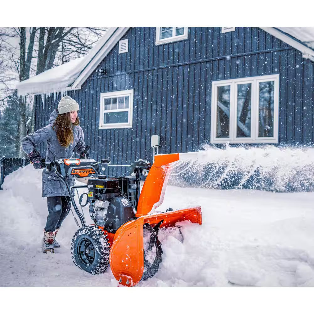 Deluxe 28 In. 252Cc Electric Start 2-Stage Self-Propelled Gas Snow Blower with LED Headlights