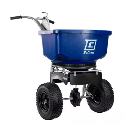 88800B Broadcast Spreader, Rock Salt, Ice Melt, Adjustable Baffles, 12" Tires, Enclosed Greased Gears, Cover, 100Lbs