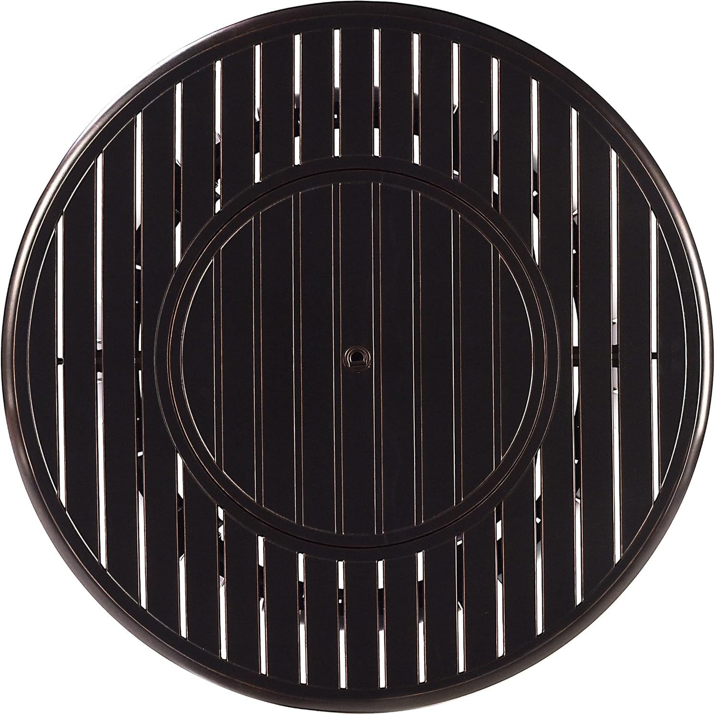Aluminum 57,0000 BTU 44 In. round Propane Black Fire Pit Table with Fire Beads, Lid, Propane Tank Cover and Table Fabric Covers in Copper Finish