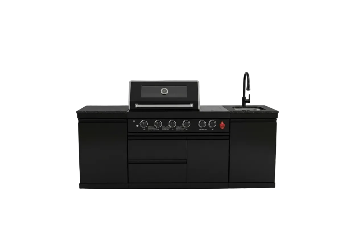 84.7 Inch 4-Burner Deluxe Stainless Steel Propane Gas Outdoor Kitchen Barbecue Island Grill
