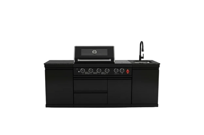 84.7 Inch 4-Burner Deluxe Stainless Steel Propane Gas Outdoor Kitchen Barbecue Island Grill