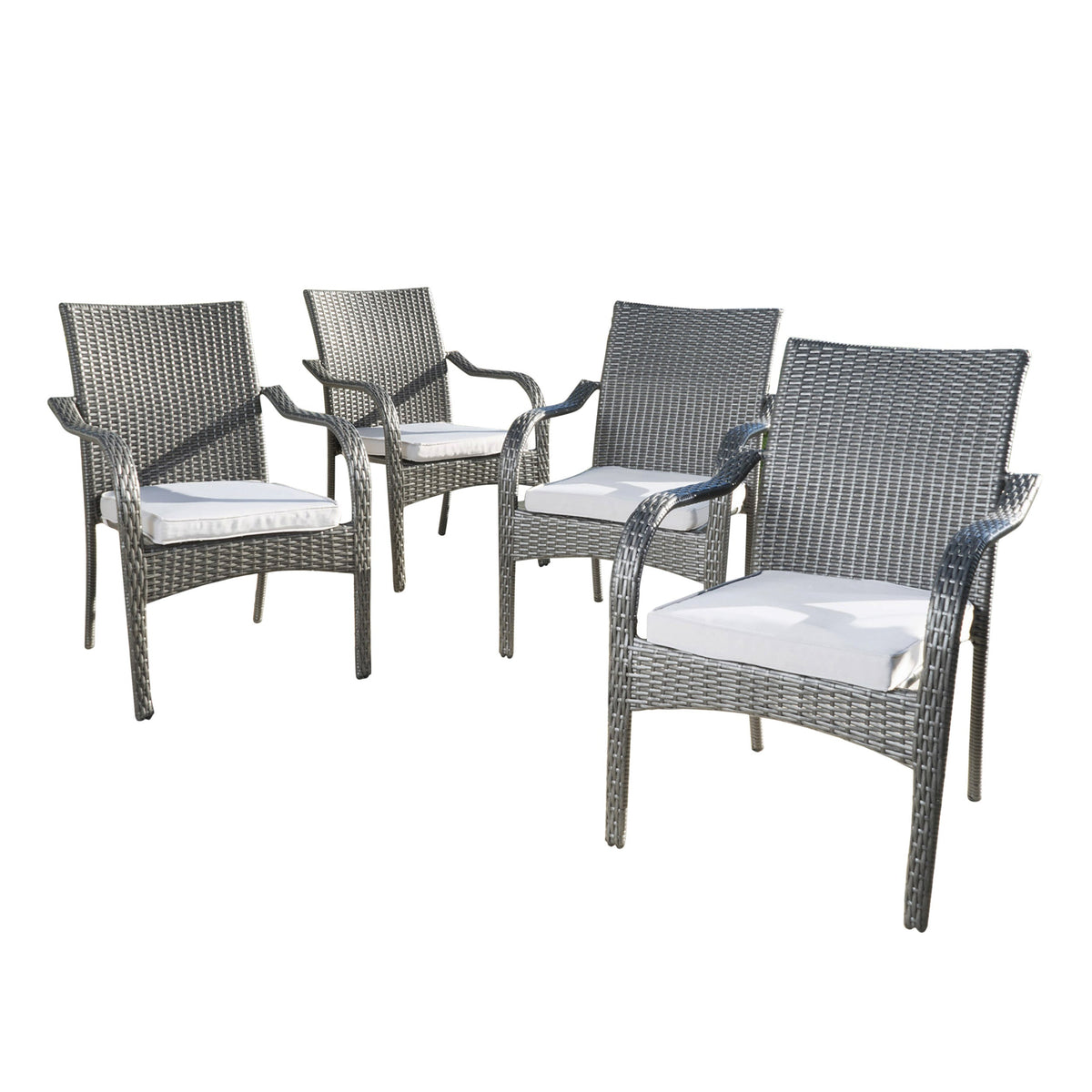 6‑Piece Outdoor Acacia Wood Dining Set with PE Rattan Chairs & Handwoven Rattan Legs