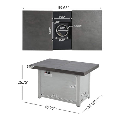 59" Expandable‑Top Propane Fire Pit Table – 50,000 BTU Aluminum Alloy & Galvanized Steel Design