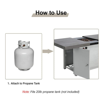 59" Expandable‑Top Propane Fire Pit Table – 50,000 BTU Aluminum Alloy & Galvanized Steel Design