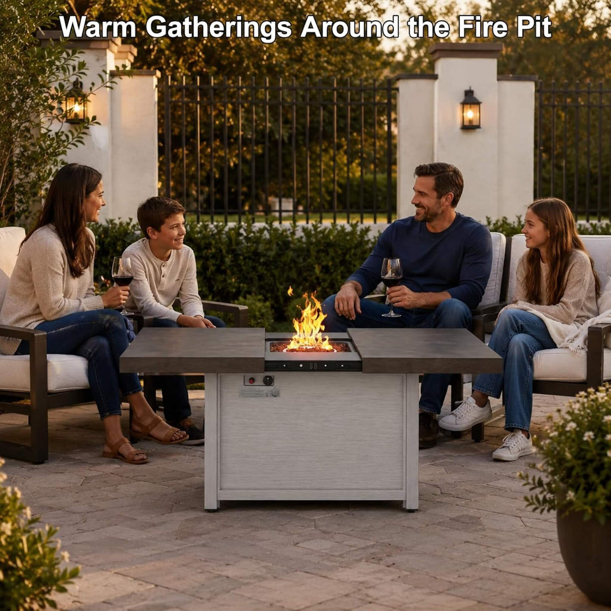 59" Expandable‑Top Propane Fire Pit Table – 50,000 BTU Aluminum Alloy & Galvanized Steel Design