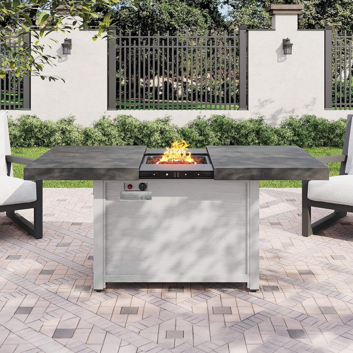 59" Expandable‑Top Propane Fire Pit Table – 50,000 BTU Aluminum Alloy & Galvanized Steel Design
