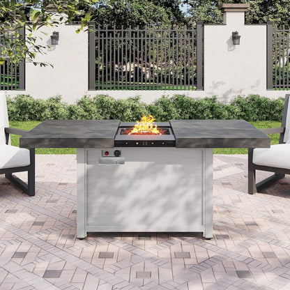 59" Expandable‑Top Propane Fire Pit Table – 50,000 BTU Aluminum Alloy & Galvanized Steel Design