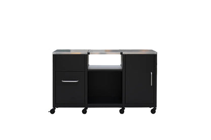 Outdoor Grill Table 59" with Removable Shelves & Storage