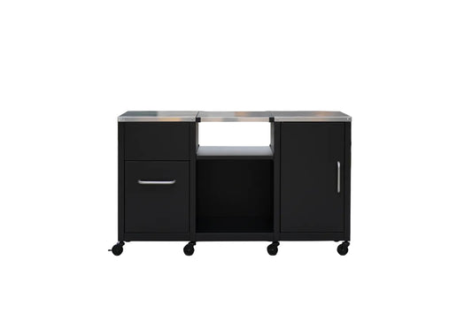 Outdoor Grill Table 59" with Removable Shelves & Storage