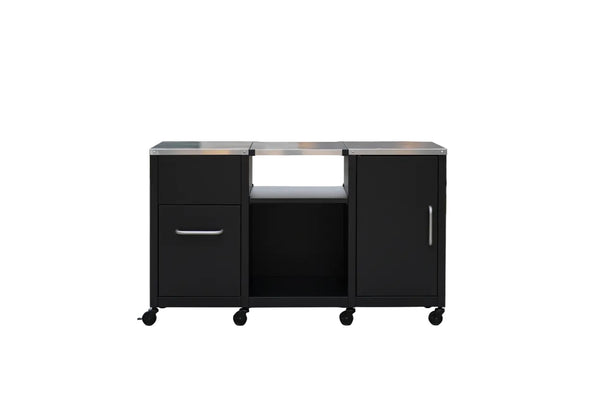 Outdoor Grill Table 59" with Removable Shelves & Storage