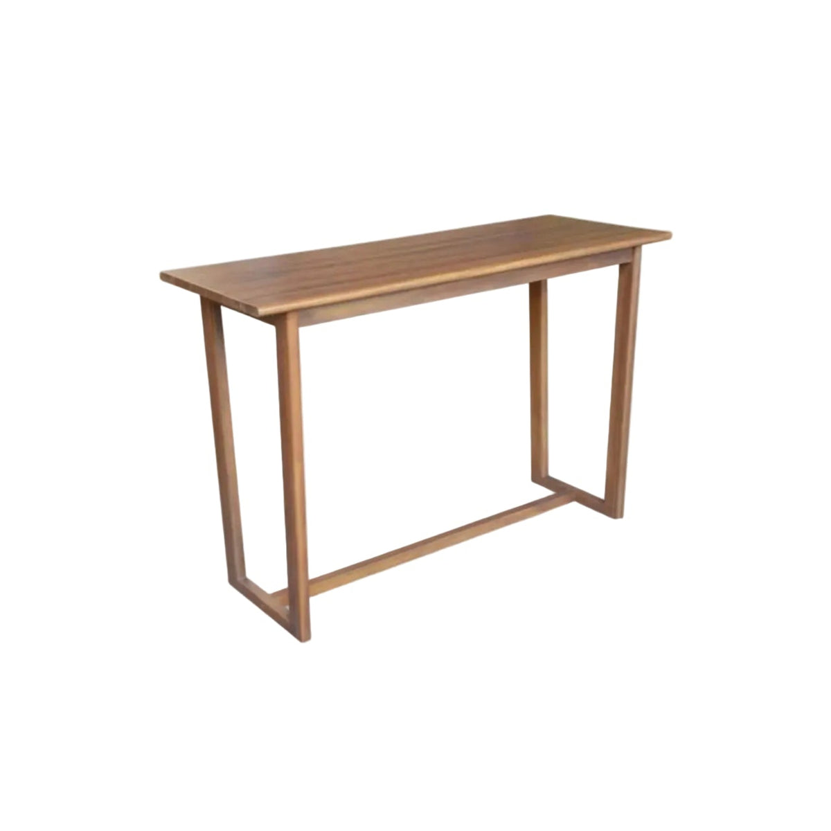 59" Outdoor Teak Wood Bar Table – Slatted Top, Reinforced Triangular Frame & Weather‑Resistant Design