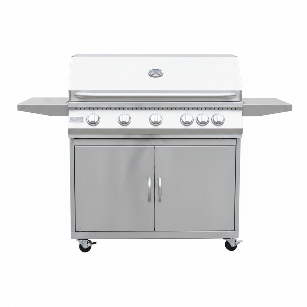 5 Burner 40" KOKOMO BBQ Grill with Cart & Locking Casters