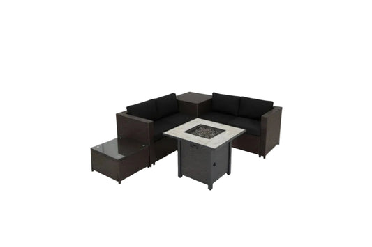 Outdoor Patio Furniture Set with 30" Propane Gas Fire Pit Table