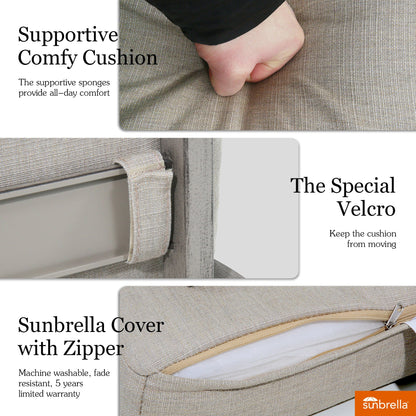 Azur Outdoor Square Dining Table Set For 8-Person With Sunbrella® Cushions