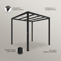 8 Ft. X 8 Ft. Matte Black Aluminum Pergola — Lifestyle