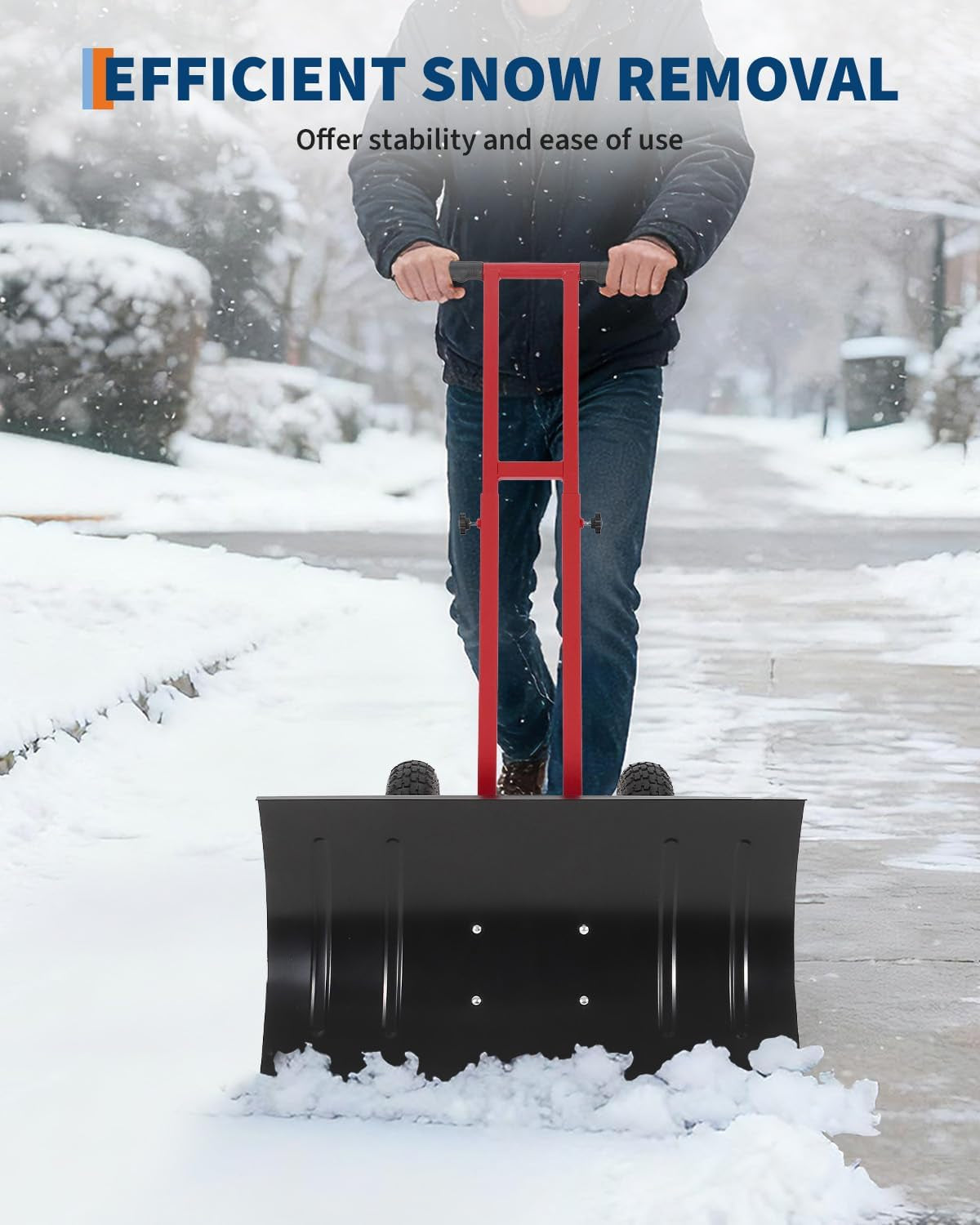 29X16.5 in Snow Shovel with 7-Position Angled Blade