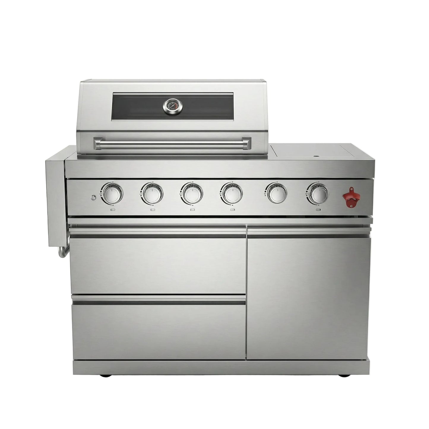 75300 BTU 6 Burners Deluxe Stainless Steel Gas Outdoor Kitchen Barbecue Island Grill