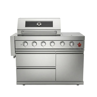 75300 BTU 6 Burners Deluxe Stainless Steel Gas Outdoor Kitchen Barbecue Island Grill