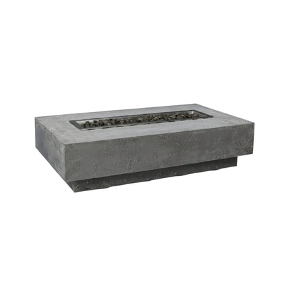 Hampton Fire Table Outdoor Fire Pit 56" X 32" Cast Concrete Firepit Includes Lava Rocks 45,000 Btus Outdoor Fireplace for Patio Furniture Set, Deck, Porch, Outdoor Heater - Liquid Propane