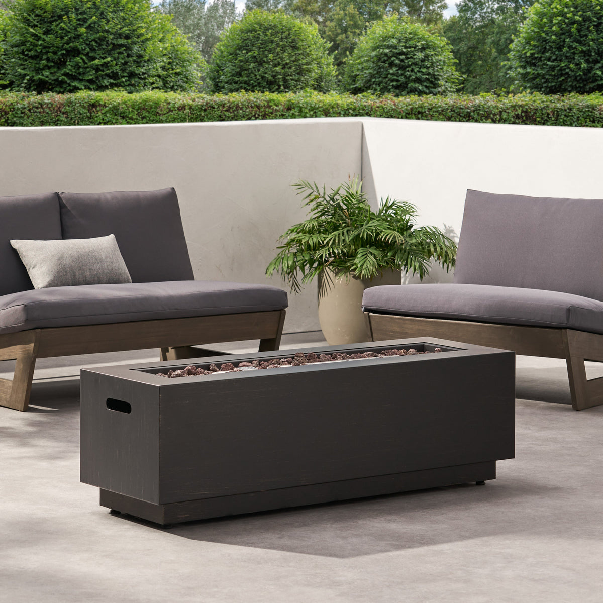 48" Contemporary Rectangular Propane Fire Pit – 50,000 BTU