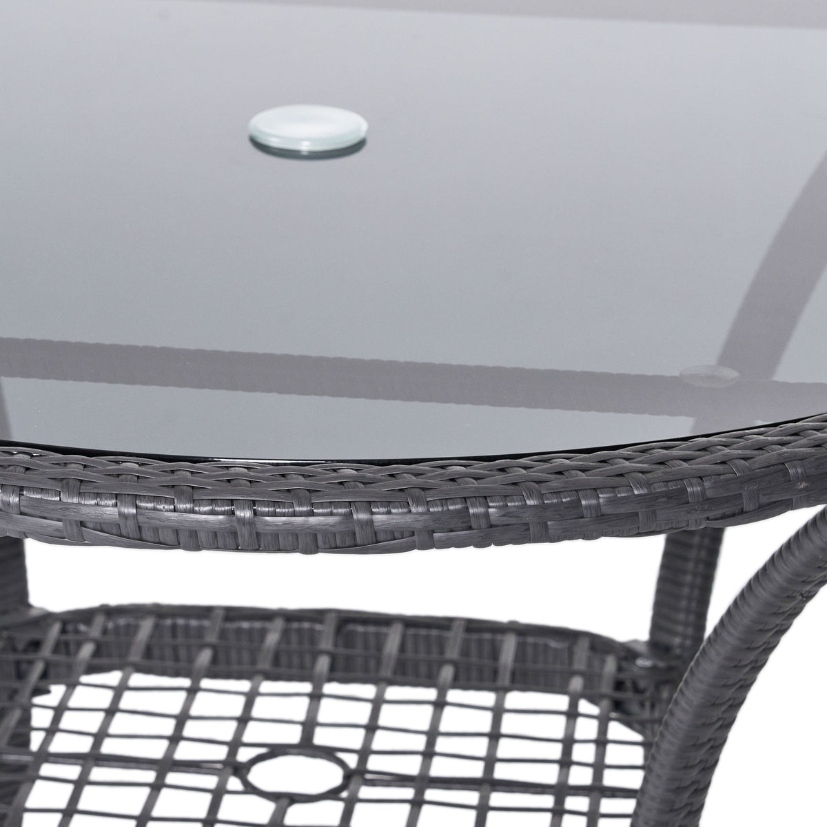 5‑Piece Outdoor Rattan Dining Set – Faux Rattan Table & 4 Arm Chairs with Water‑Resistant Cushions