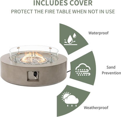 41" COSIEST Outdoor Propane Fire Pit Coffee Table - Gray