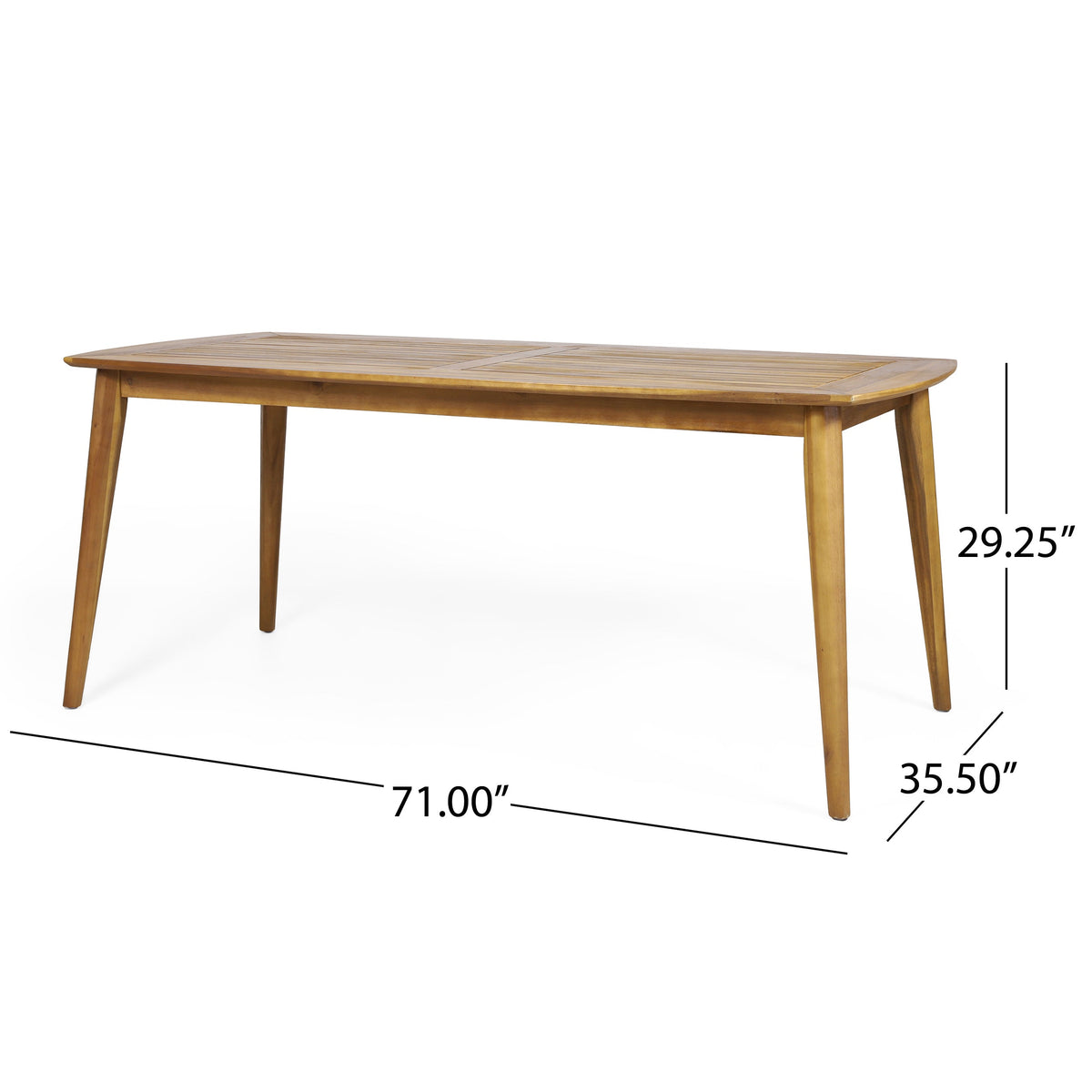 Acacia Wood Outdoor Dining Set (7‑Piece) — Teak‑Finish Table & Handwoven Wicker Chairs