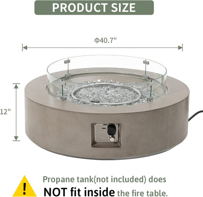 41" COSIEST Outdoor Propane Fire Pit Coffee Table - Gray