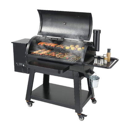 62" Heavy Duty Portable Wood Pellet BBQ Grill With Cart – Large Outdoor Smoker & Grill