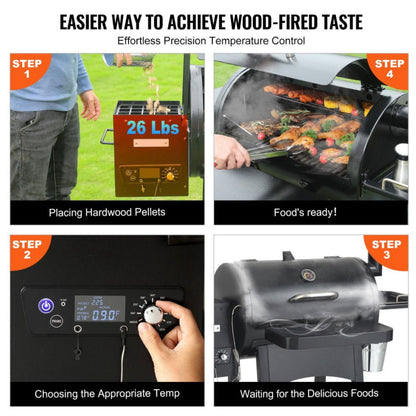 62" Heavy Duty Portable Wood Pellet BBQ Grill With Cart – Large Outdoor Smoker & Grill