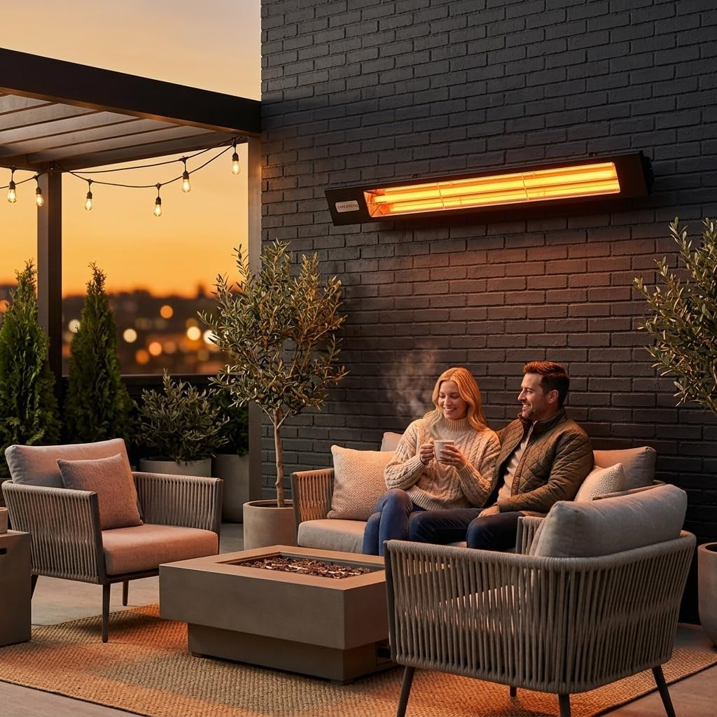 SL-4024 BL Slimline Series Single Element Electric Patio Heater 63.5" Long, 4000 Watts, 240 Volts, Black Finish