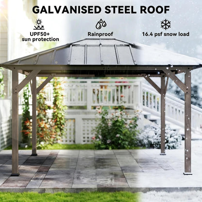 Hardtop Gazebo with Fir Wood Frame
