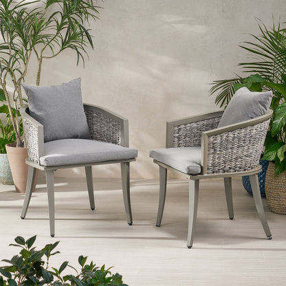Pebble Chair Set with Waterproof Fabric - Grey