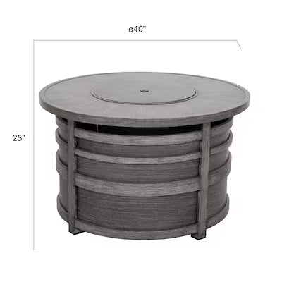 Darcy 40" Aluminum Round Firepit Table