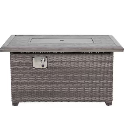Tenaya Wicker Square Firepit Table