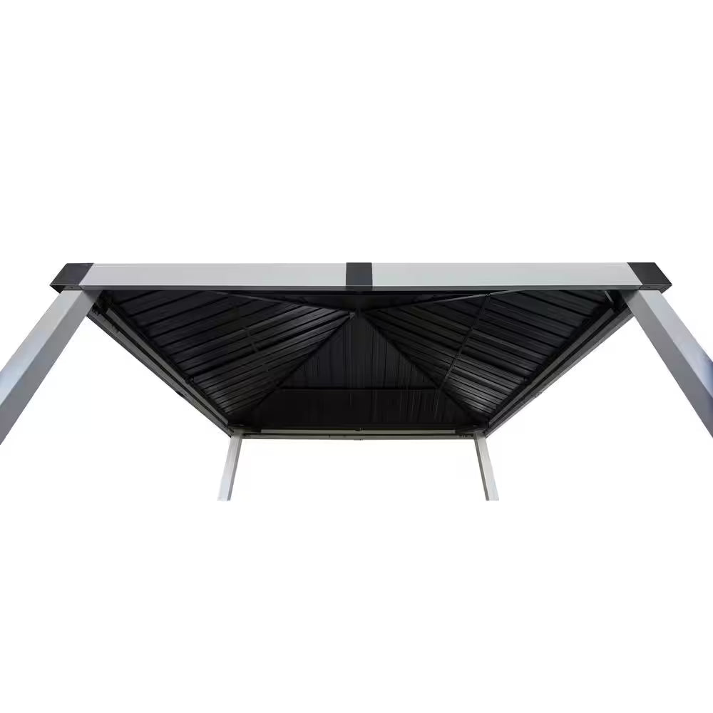 Lena 12 Ft. X 12 Ft. Grey Hard Top Rustproof Aluminum Framed Gazebo